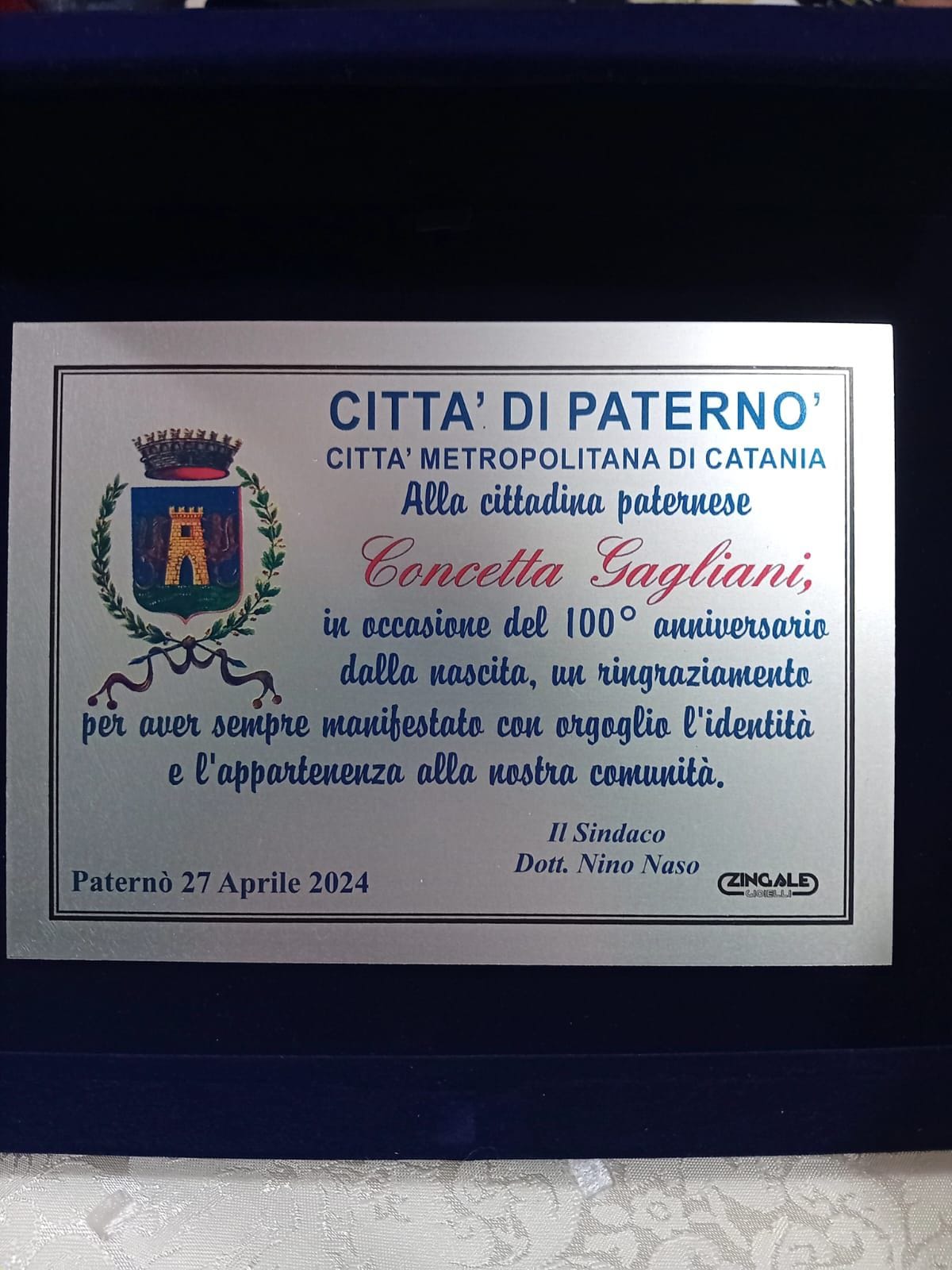 PATERNO’ IN FESTA, NONNA CONCETTA  COMPIE 100 ANNI