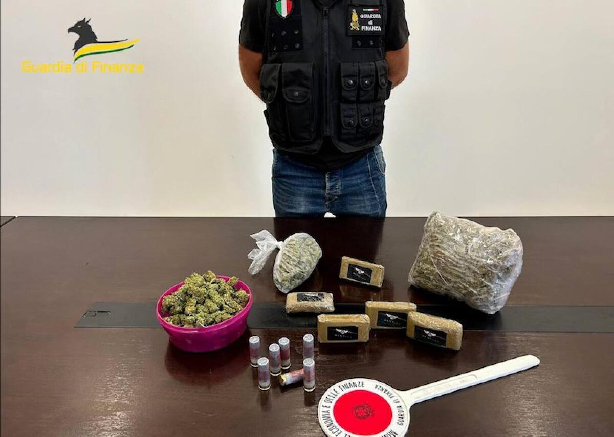 CATANIA: SEQUESTRATI 1 KG DI MARIJUANA, MEZZO CHILO DI HASHISH E 7 CARTUCCE CALIBRO 12. ARRESTATO UN SOGGETTO. - 