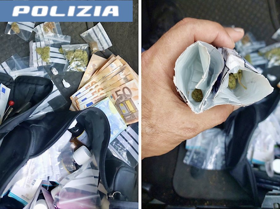 CATANIA, CHIAMA LA POLIZIA PERCHÉ HA SUBITO UNA RAPINA E ARRESTANO LA COMPAGNA CHE NASCONDEVA MARIJUANA NELLA BORSA