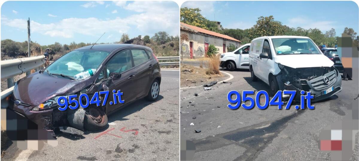 PATERNO'. VIOLENTO SCONTRO AUTO FURGONE IERI SULLA SP4/II LICODIA-BELPASSO, DUE FERITI - 