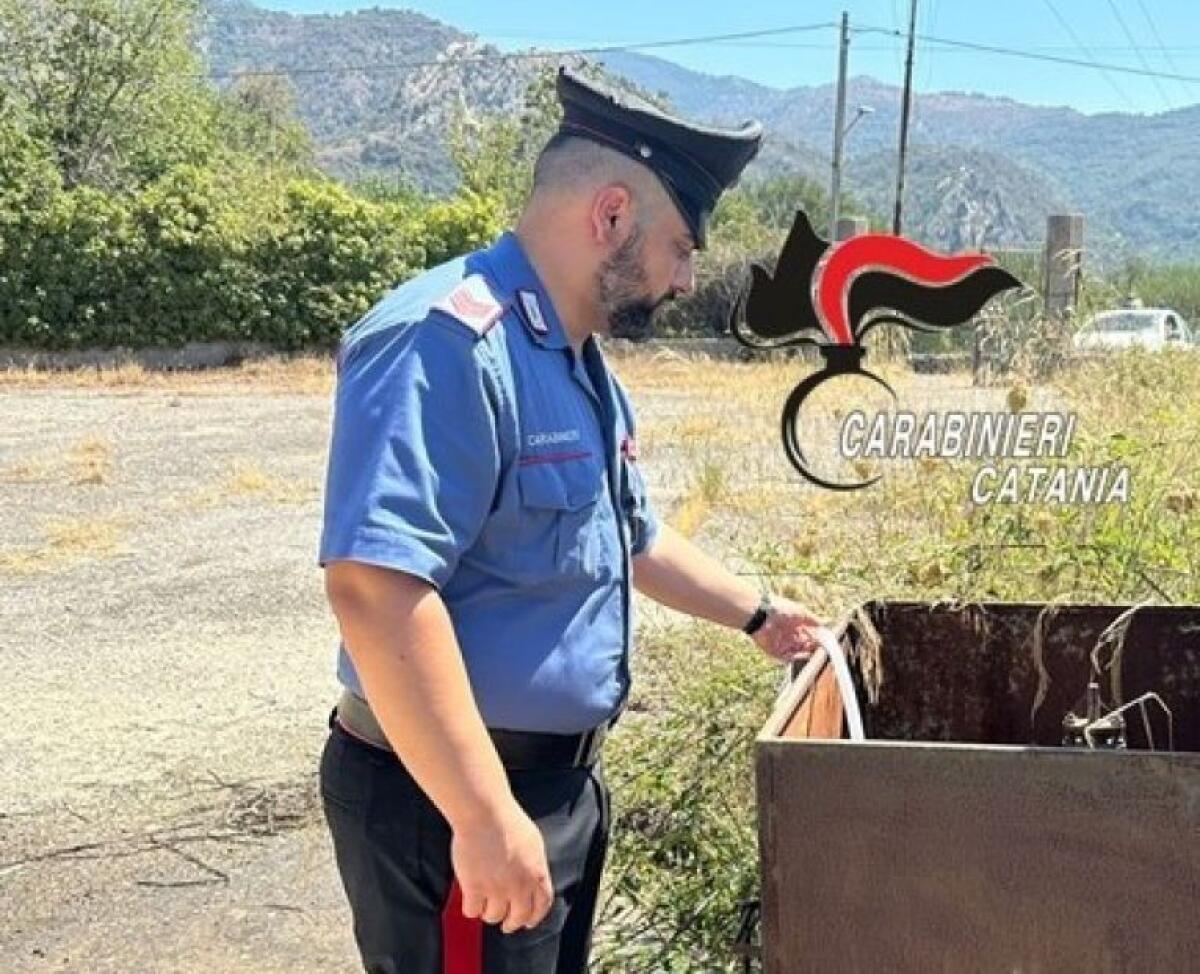 CASTIGLIONE DI SICILIA. RUBA ACQUA POTABILE DA POZZO PER IRRIGARE TERRENO, DENUNCIATO - 