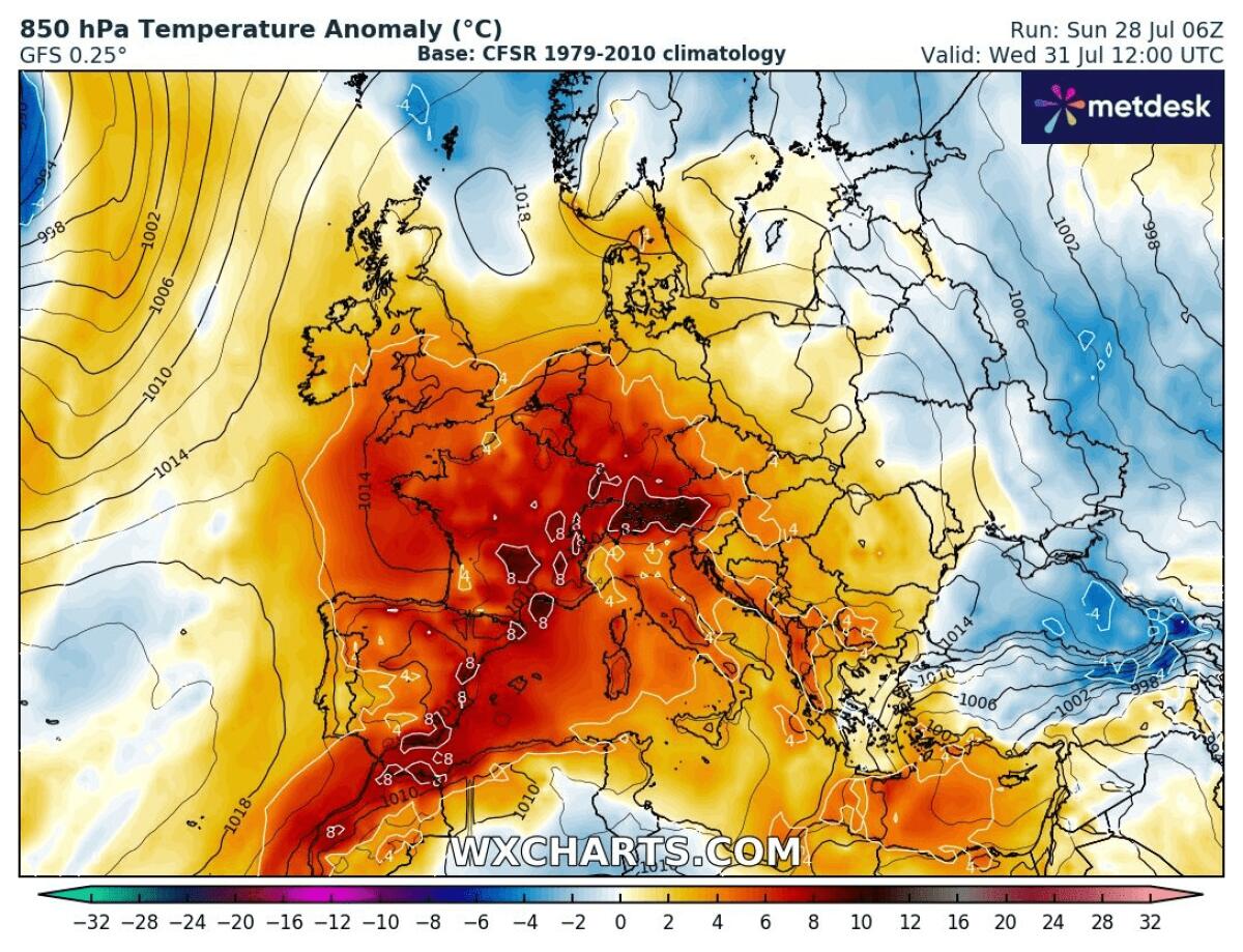 ANTICICLONE AFRICANO IN ULTERIORE ESPANSIONE: IN ARRIVO PUNTE DI +41/+42 °C SU ENTROTERRA - 