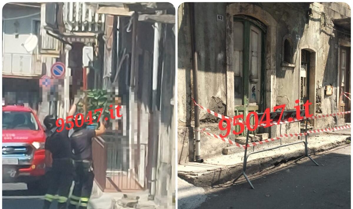 CROLLO DI UN BALLATOIO A PATERNÒ: PAURA IN VIA CALTANISSETTA, NESSUN FERITO - 