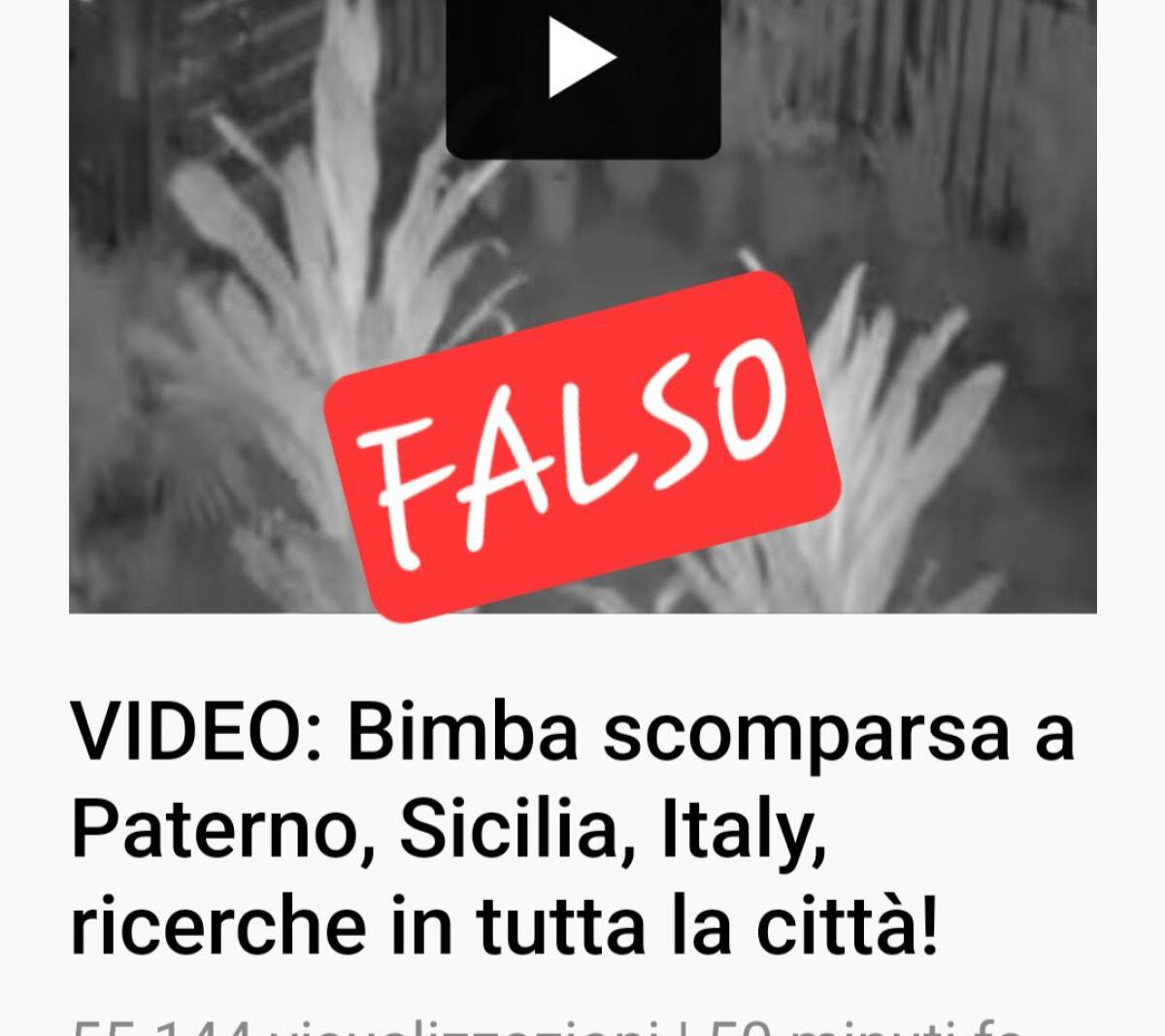 ALLARME PER LA SCOMPARSA DI UNA BIMBA A PATERNO': MA È TUTTA UNA TRUFFA - 