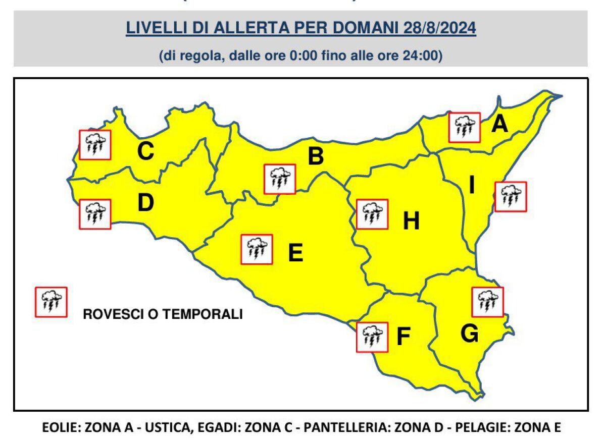 MALTEMPO IN SICILIA, NUOVA ALLERTA DIRAMATA DALLA PROTEZIONE CIVILE - 