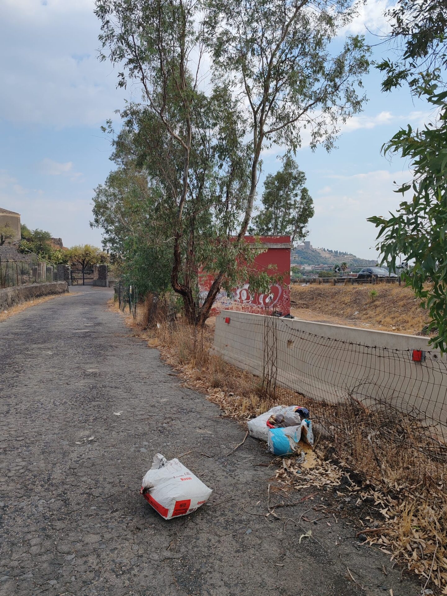 PATERNÒ. SEGNALAZIONE DEI NOSTRI LETTORI: PANETTIERE ABBANDONA IMPASTO E CENERE AI MARGINI DELLA STRADA