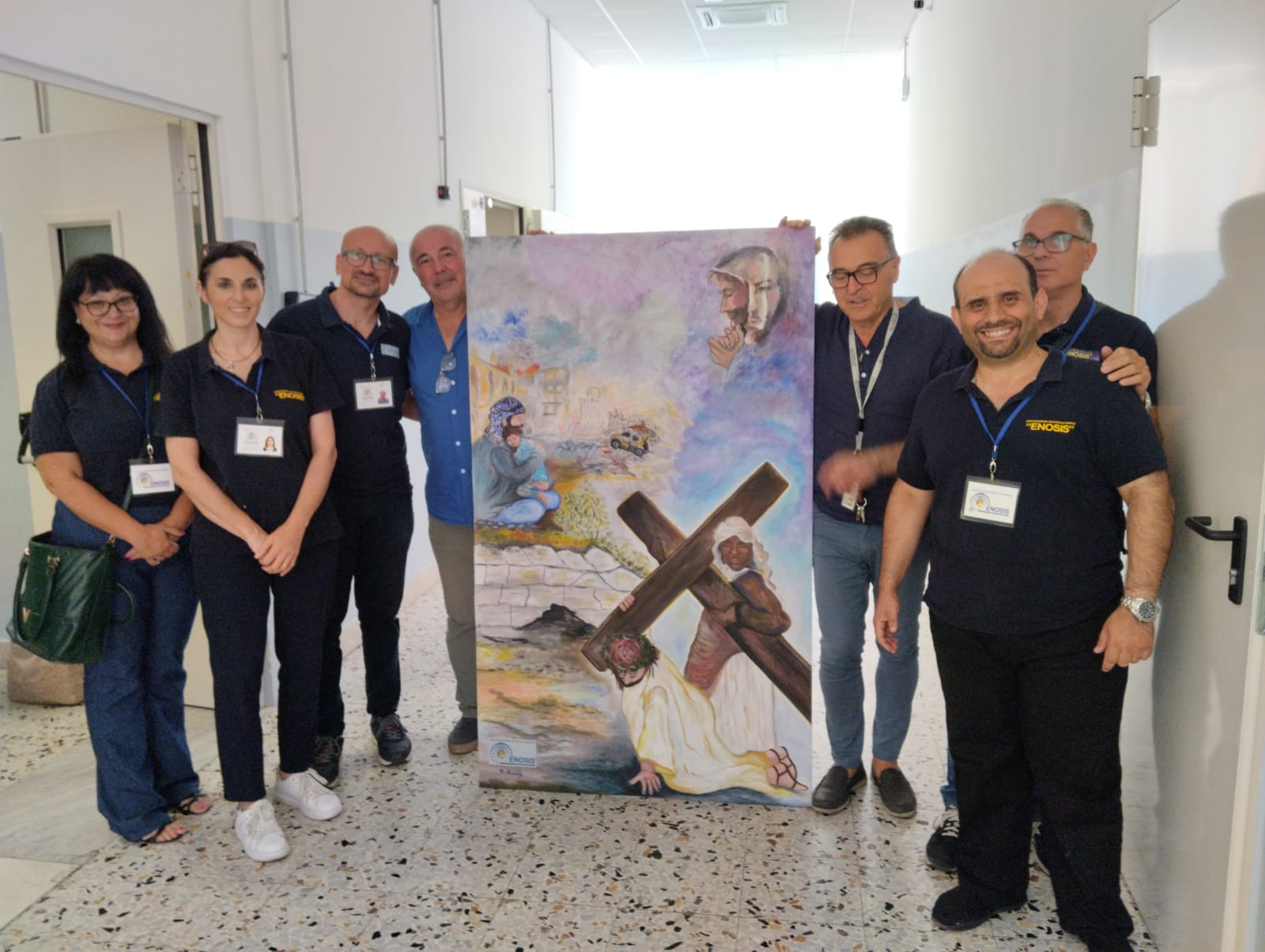 L'ASSOCIAZIONE SOCIO CULTURALE ENOSIS REGALA UN DIPINTO ALL'OSPEDALE DI BRONTE