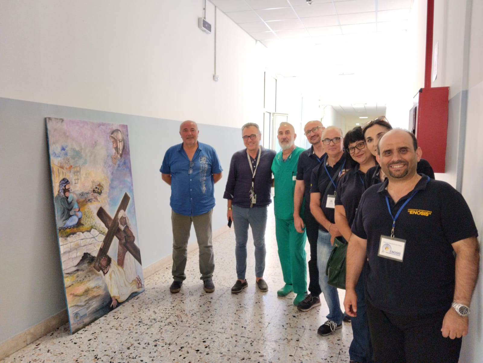 L'ASSOCIAZIONE SOCIO CULTURALE ENOSIS REGALA UN DIPINTO ALL'OSPEDALE DI BRONTE