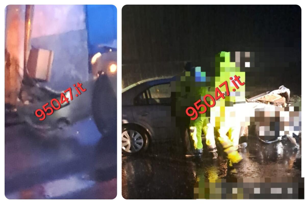 PATERNÒ: AUTO SI SCHIANTA CONTRO UN MURO IN VIA BALATELLE, UN FERITO - 