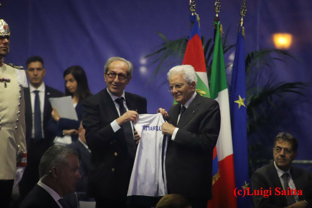 CATANIA: TROFEO CONI CON LA PRESENZA DI MATTARELLA, AD ACCOGLIERLO PURE LA RUSSA E GALVAGNO – LE FOTO