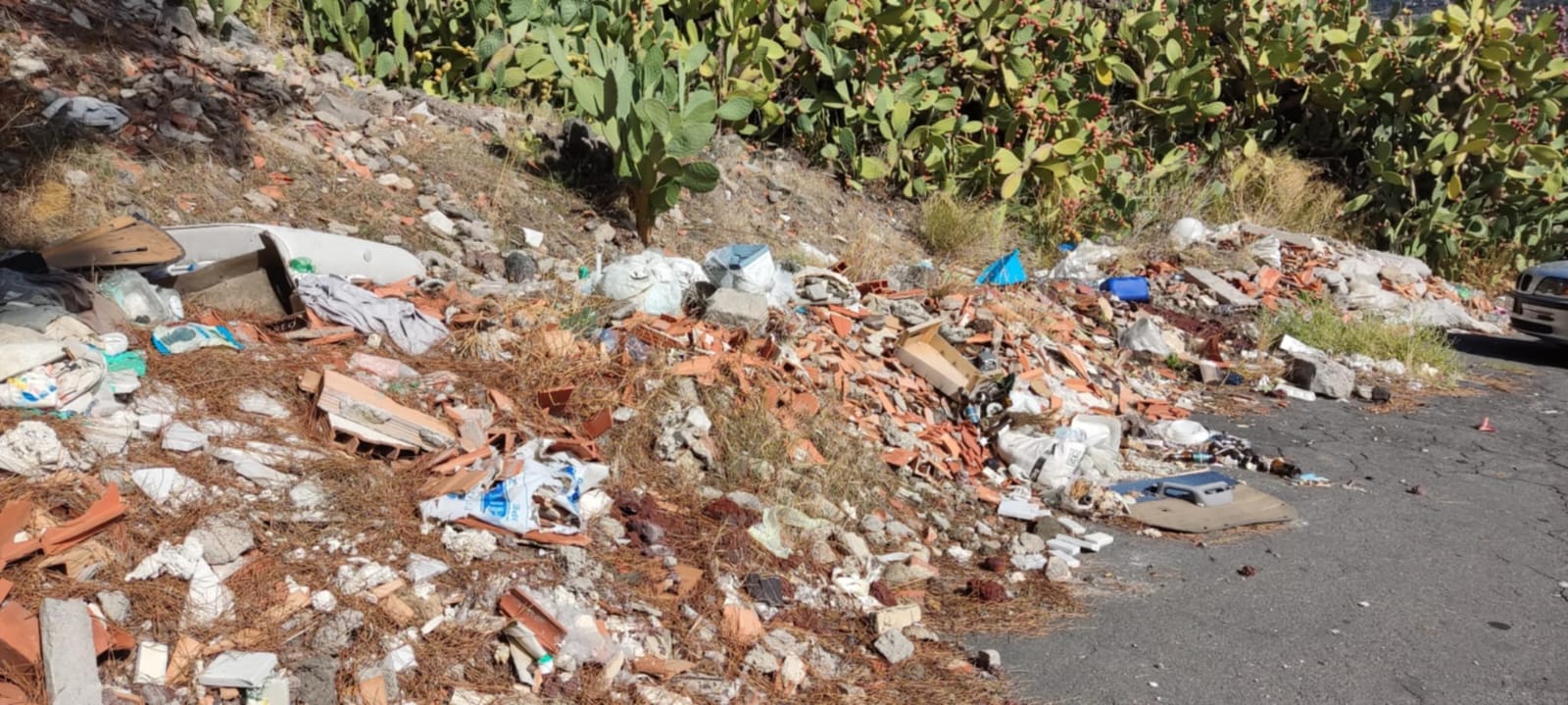 PATERNO'. SEGNALAZIONE DI UN CITTADINO: DISCARICA ABUSIVA AL CIMITERO MONUMENTALE