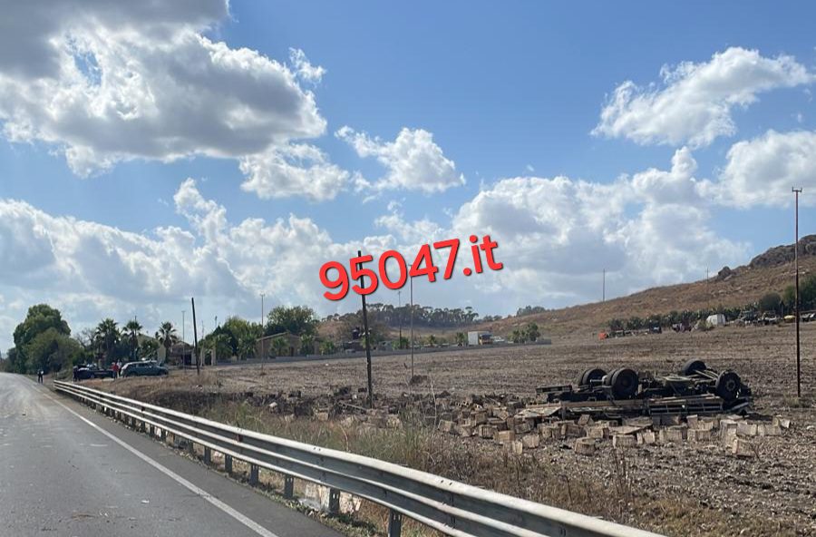 CAMION CARICO DI FICHI D'INDIA FUORI STRADA SULLA SS 417: GRAVE IL CONDUCENTE TRASPORTATO IN ELISOCCORSO