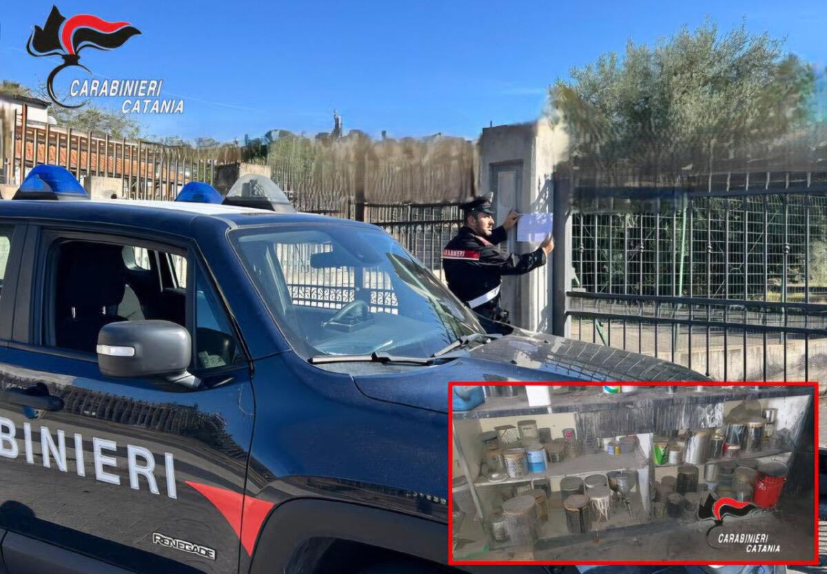 BIANCAVILLA. SCOPERTA DAI CARABINIERI UNA CARROZZERIA ABUSIVA: DENUNCIATO IL TITOLARE - 