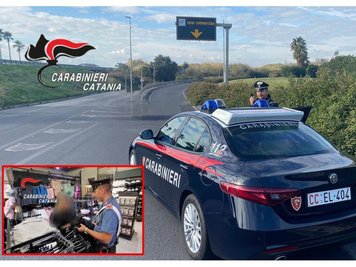 CATANIA. RUBA CAPI DI ABBIGLIAMENTO E 9 PAIA DI SCARPE IN UN NEGOZIO DEL CENTRO COMMERCIALE, ARRESTATA - 