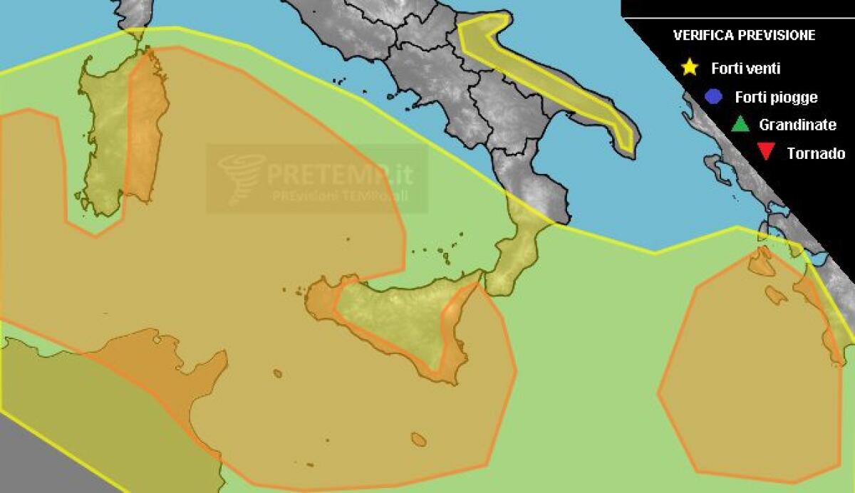 SICILIA, ALLERTA PRETEMP: RISCHIO TEMPORALI E NUBIFRAGI CON ACCUMULI OLTRE I 150 MM IN 24 ORE - 