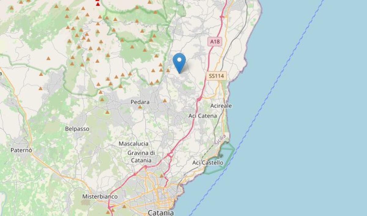 Terremoto a Viagrande: Magnitudo 2.2, Epicentro Superficiale Nettamente Avvertito - 