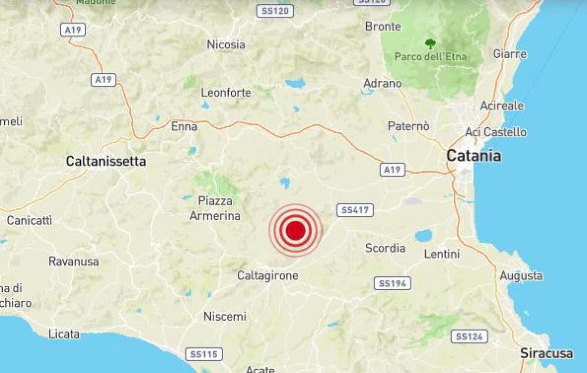SCOSSA DI TERREMOTO DI MAGNITUDO 3.1 NELLA NOTTE CON EPICENTRO A RAMACCA - 