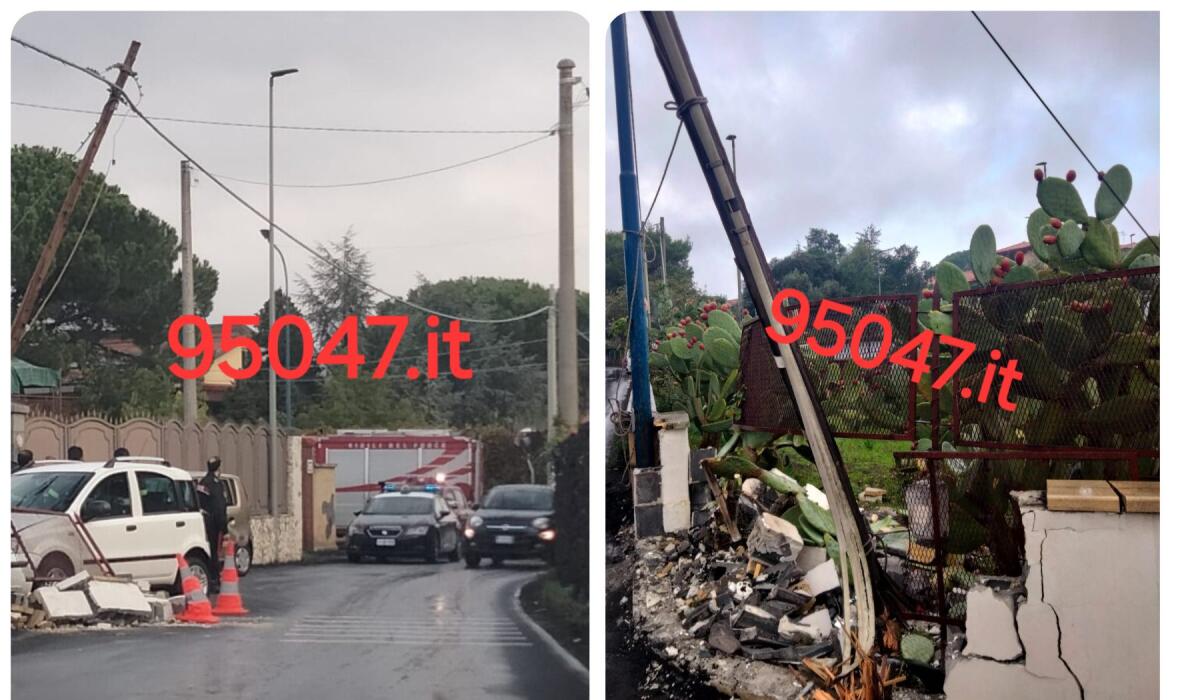 INCIDENTE A PEDARA: FIAT PANDA SI SCHIANTA CONTRO UN MURETTO E DANNEGGIA UN PALO - 