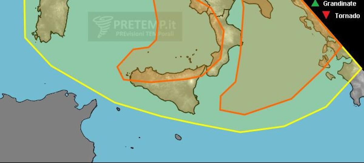 LA SICILIA NELLA MORSA DEL FRONTE FREDDO: ALLERTA LIVELLO 1 PER TEMPORALI FORTI E VENTO TEMPESTOSO SULLE COSTE SICILIANE. - 