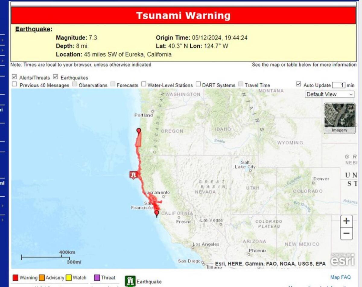 CALIFORNIA: FORTE TERREMOTO DI MAGNITUDO 7.3, DIRAMATA ALLERTA TSUNAMI - 