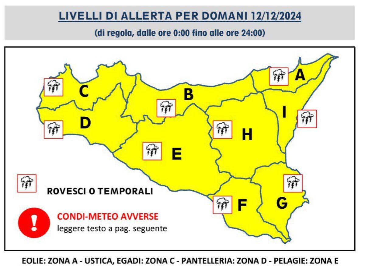 TORNA IL MALTEMPO, ALLERTA GIALLA SU TUTTA LA SICILIA - 