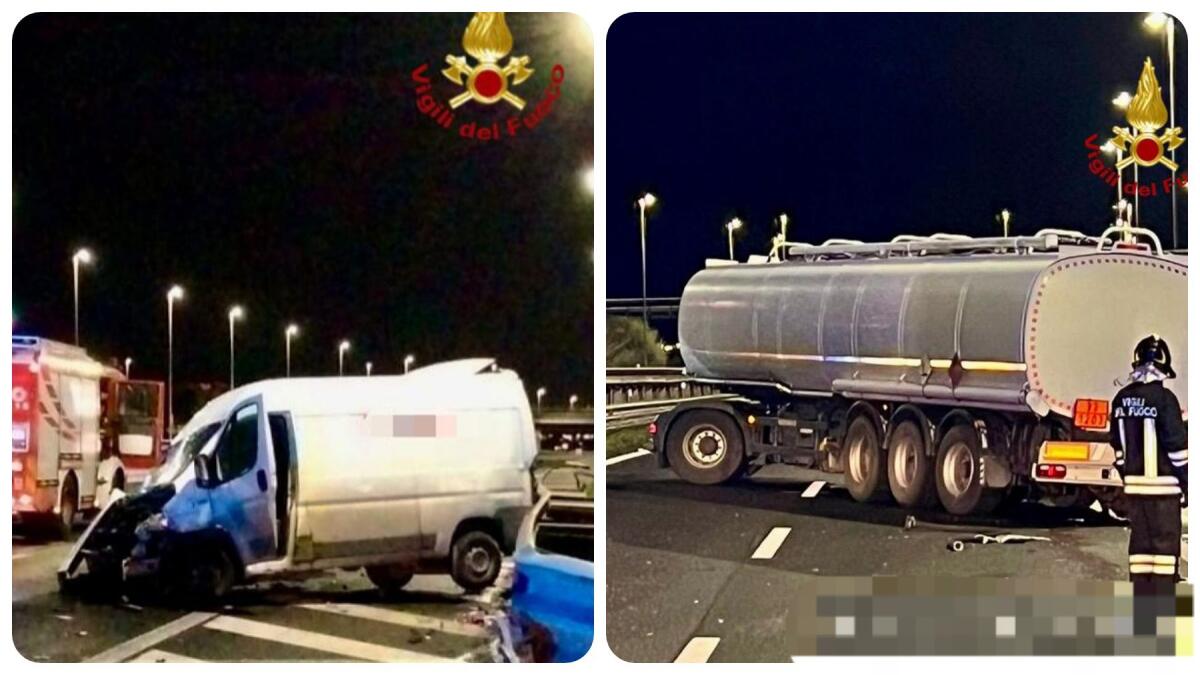 AGGIORNAMENTO. TANGENZIALE DI CATANIA: SCONTRO TRA FURGONE E AUTOCISTERNA CON BENZINA, UN MORTO E DUE FERITI - 