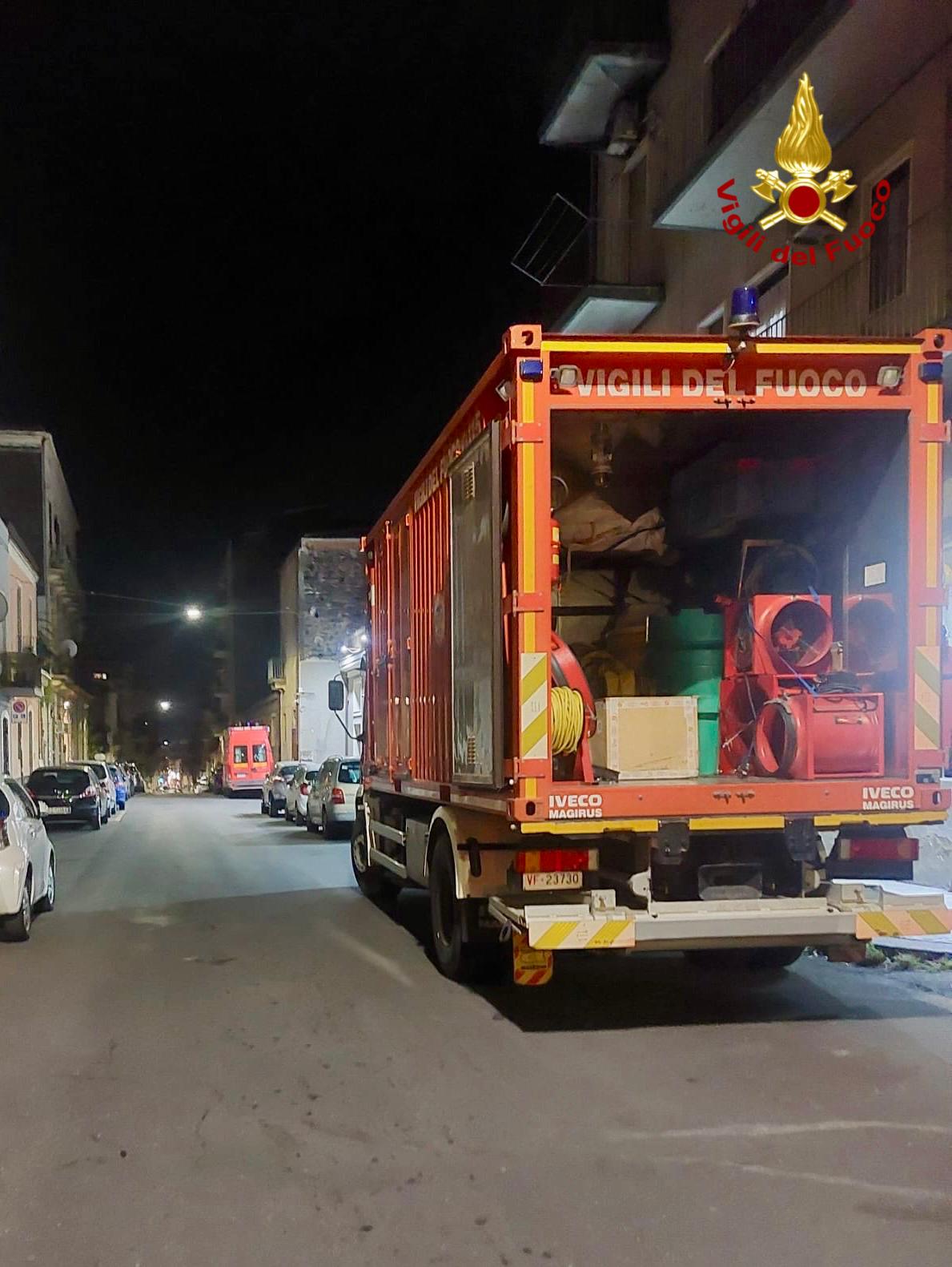 INTERVENTO DEI VIGILI DEL FUOCO A CATANIA: EVITATA TRAGEDIA PER FUGA DI GAS
