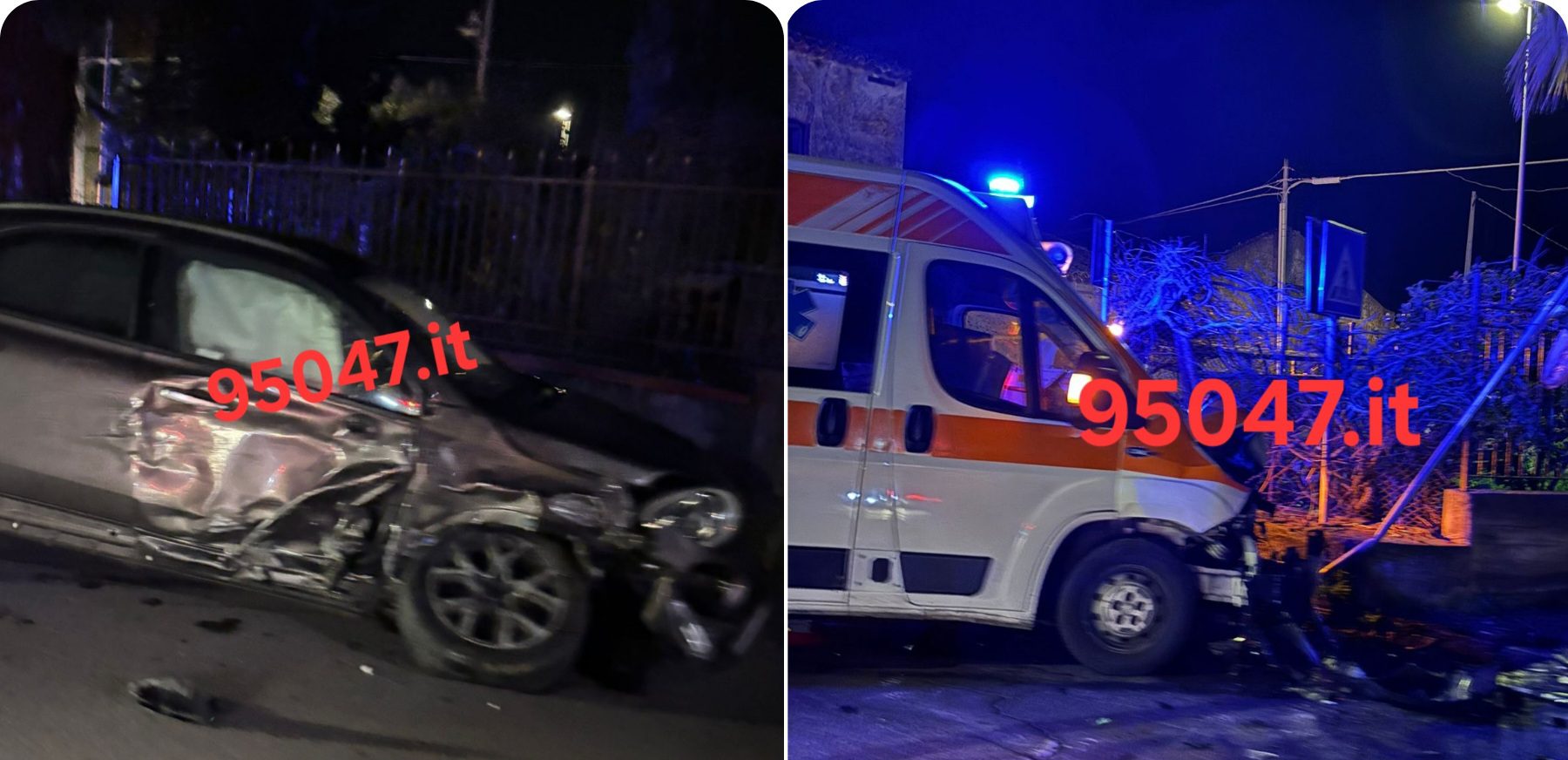 GRAVE INCIDENTE A PALAZZOLO,  SEI FERITI NELLO SCONTRO TRA AUTO E AMBULANZA