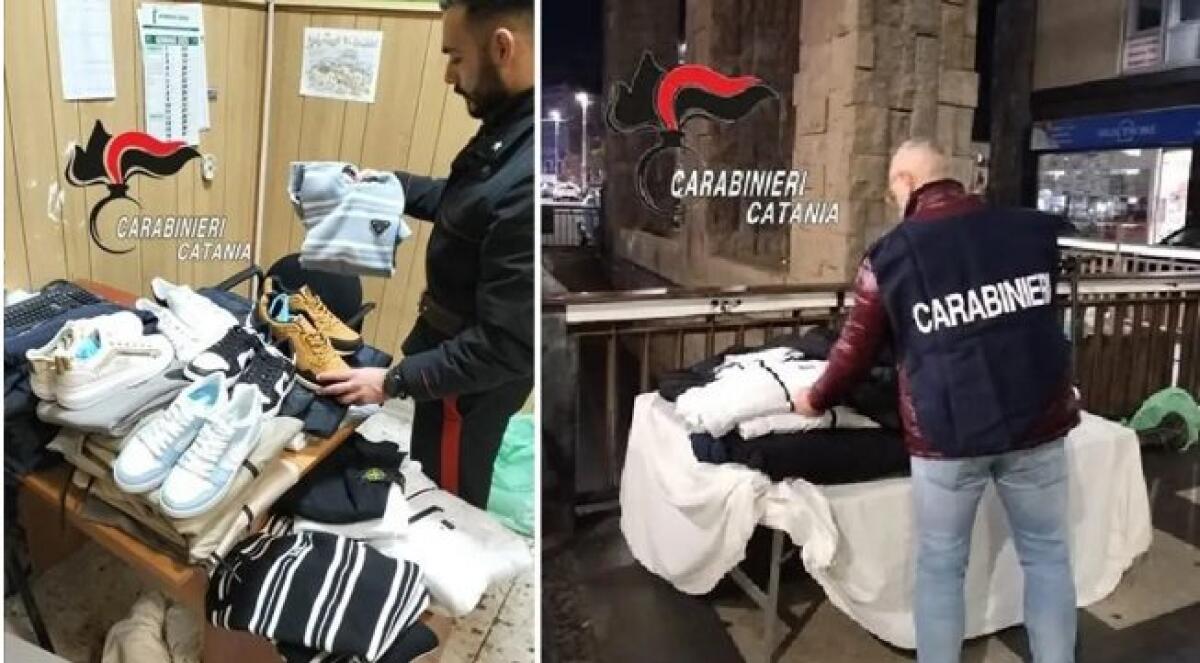 CATANIA: CARABINIERI BLOCCANO BANCARELLE CON SCARPE E ABBIGLIAMENTO FALSI ALLA “FERA O LUNI”: DUE DENUNCIATI - 