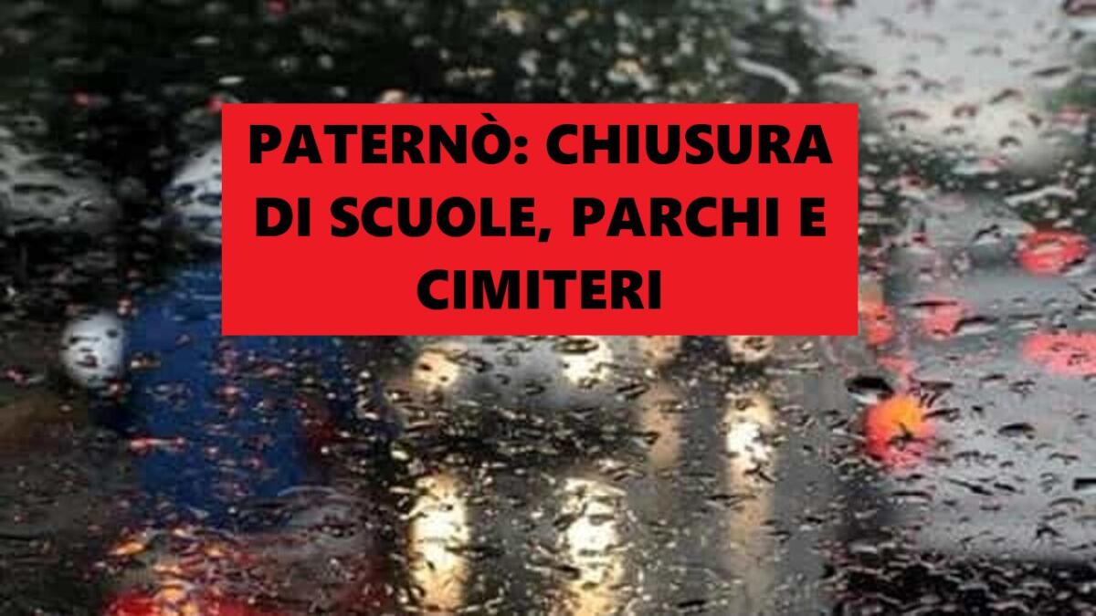 ALLERTA ROSSA.  PATERNÒ: CHIUSURA DI SCUOLE, PARCHI E CIMITERI IL 17 GENNAIO 2025. SINDACO NASO: "USCIRE SOLO PER NECESSITÀ" - 