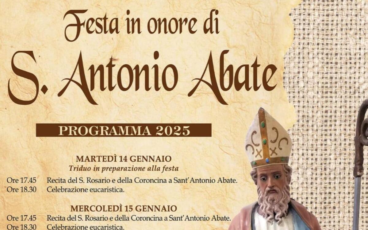 SANT’ANTONIO ABATE: PATERNÒ SI PREPARA AI FESTEGGIAMENTI, DAL TRIDUO ALLA BENEDIZIONE DEGLI ANIMALI - 