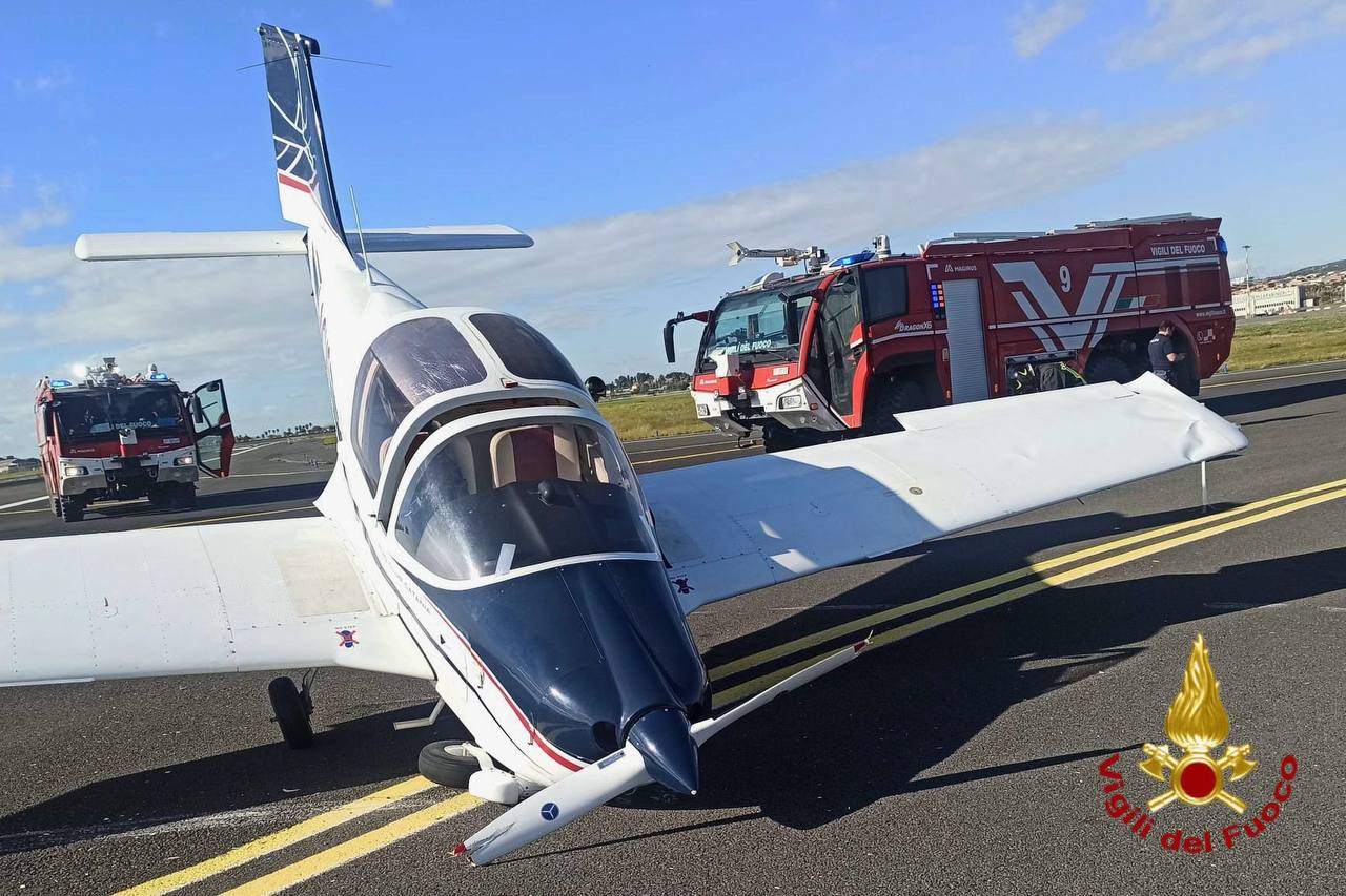 Aeroporto di Catania, Vigili del Fuoco intervengono per incidente a un piccolo aeromobile, nessun ferito