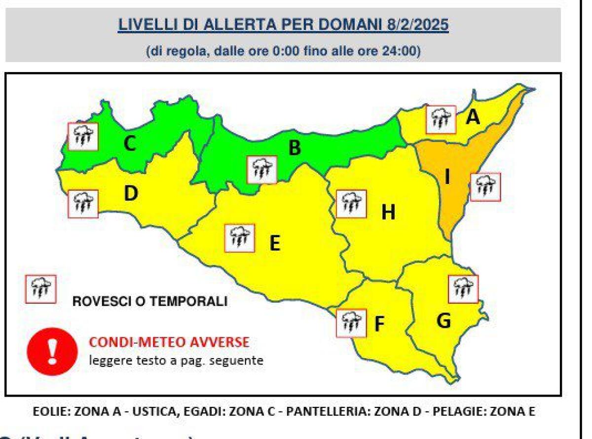 MALTEMPO IN SICILIA: PROTEZIONE CIVILE: ALLERTA ARANCIONE SULLA FASCIA IONICA - 