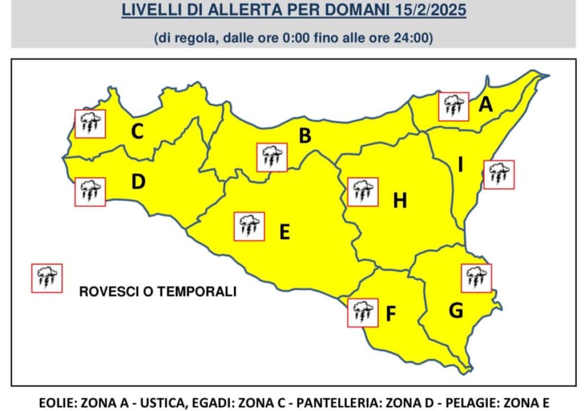 MALTEMPO IN SICILIA: NEVE E PIOGGE INTENSE, ALLERTA GIALLA PER IL 15 FEBBRAIO - 