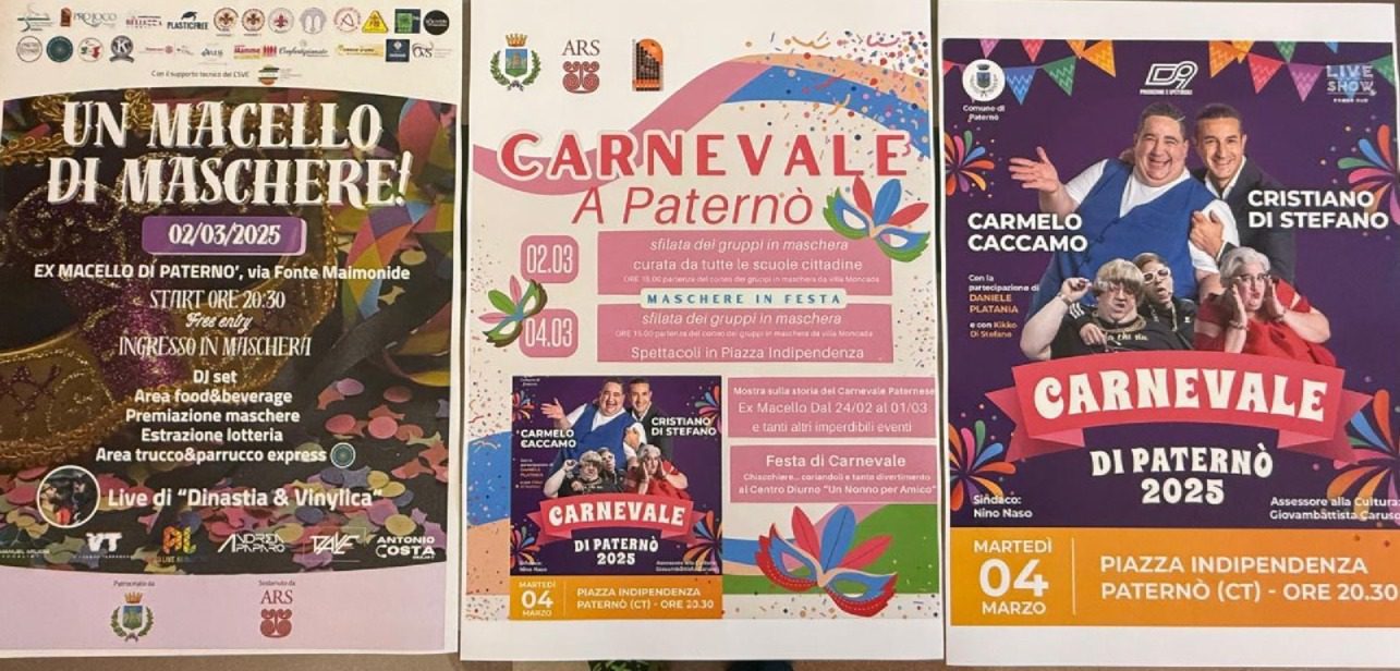 PRESENTATO IL CARNEVALE PATERNESE 2025: SFILATE, MOSTRE E SPETTACOLI CON CRISTIANO DI STEFANO