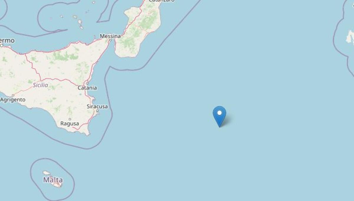 TERREMOTO NEL POMERIGGIO AL LARGO DELLA SICILIA ORIENTALE: MAGNITUDO 3.4 REGISTRATA DALL’INGV - 