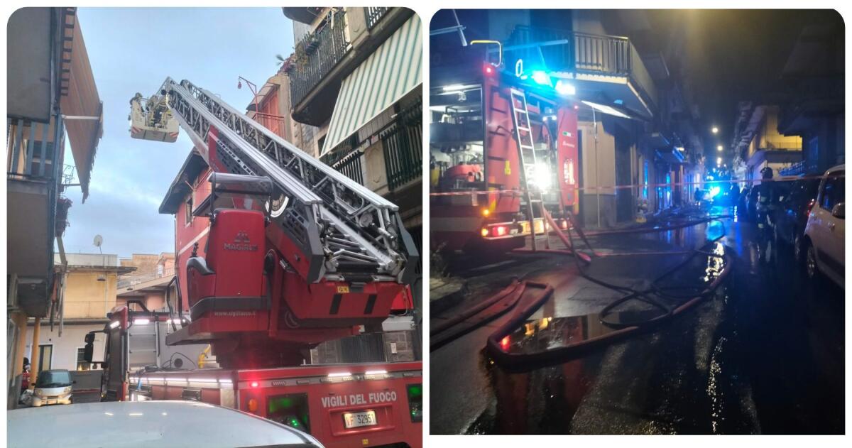 Paternò, incendio nella notte in via Mondello: nessun ferito, area messa in sicurezza - 