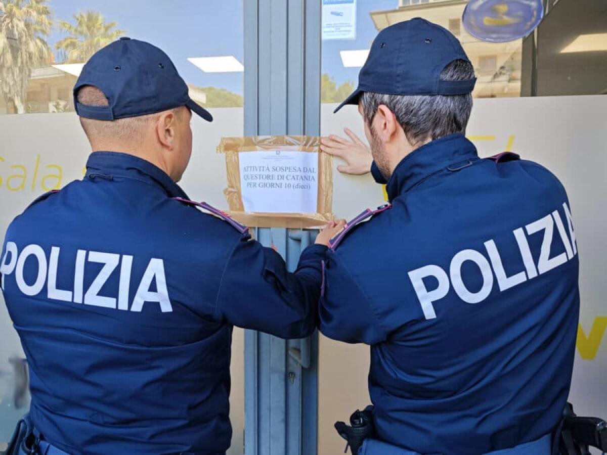 Centro scommesse ad Acireale sospeso: minori trovati all'interno durante i controlli - 