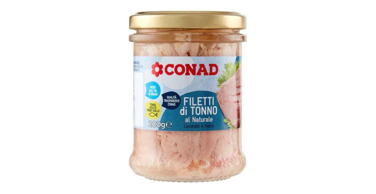 CONAD RICHIAMA FILETTI DI TONNO AL NATURALE: RISCHIO CORPI ESTRANEI - 