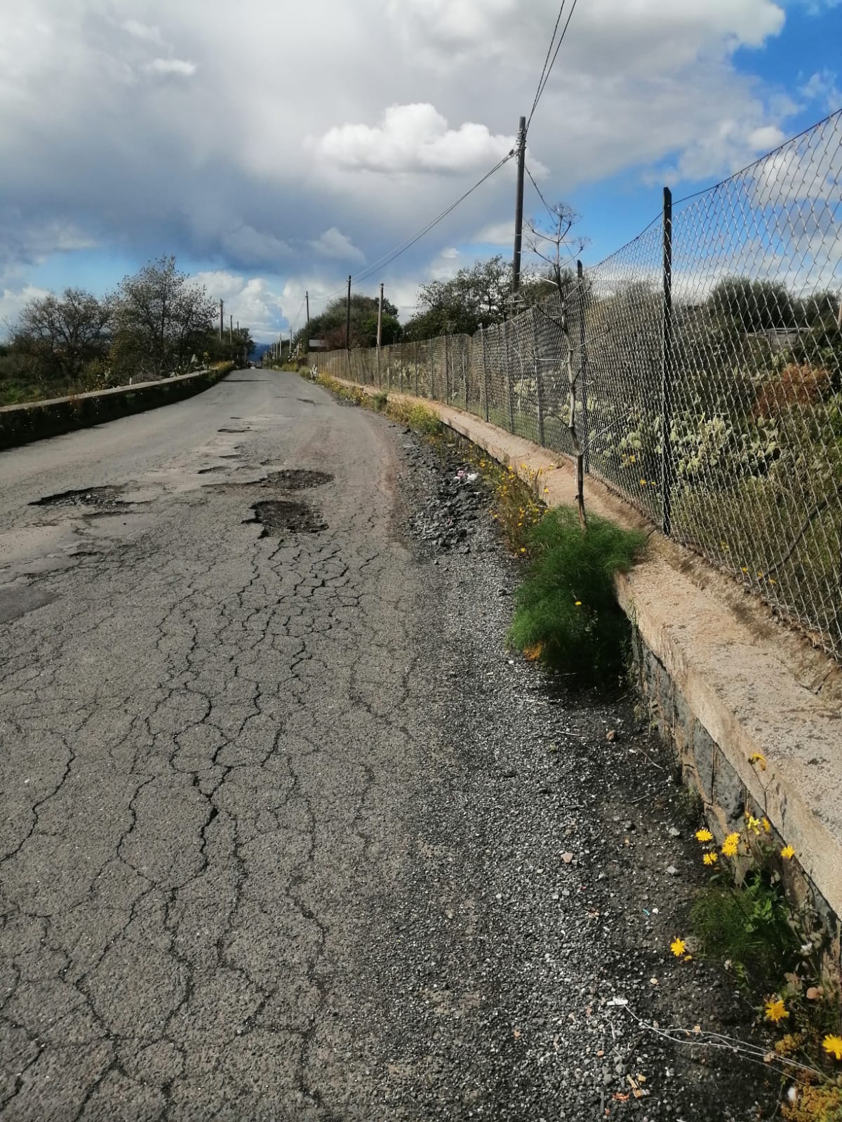 STRADA PROVINCIALE 4/11 (S.m.licodia - belpasso) IN CONDIZIONI CRITICHE: OGGI È CEDUTO UN TRATTO DI STRADA