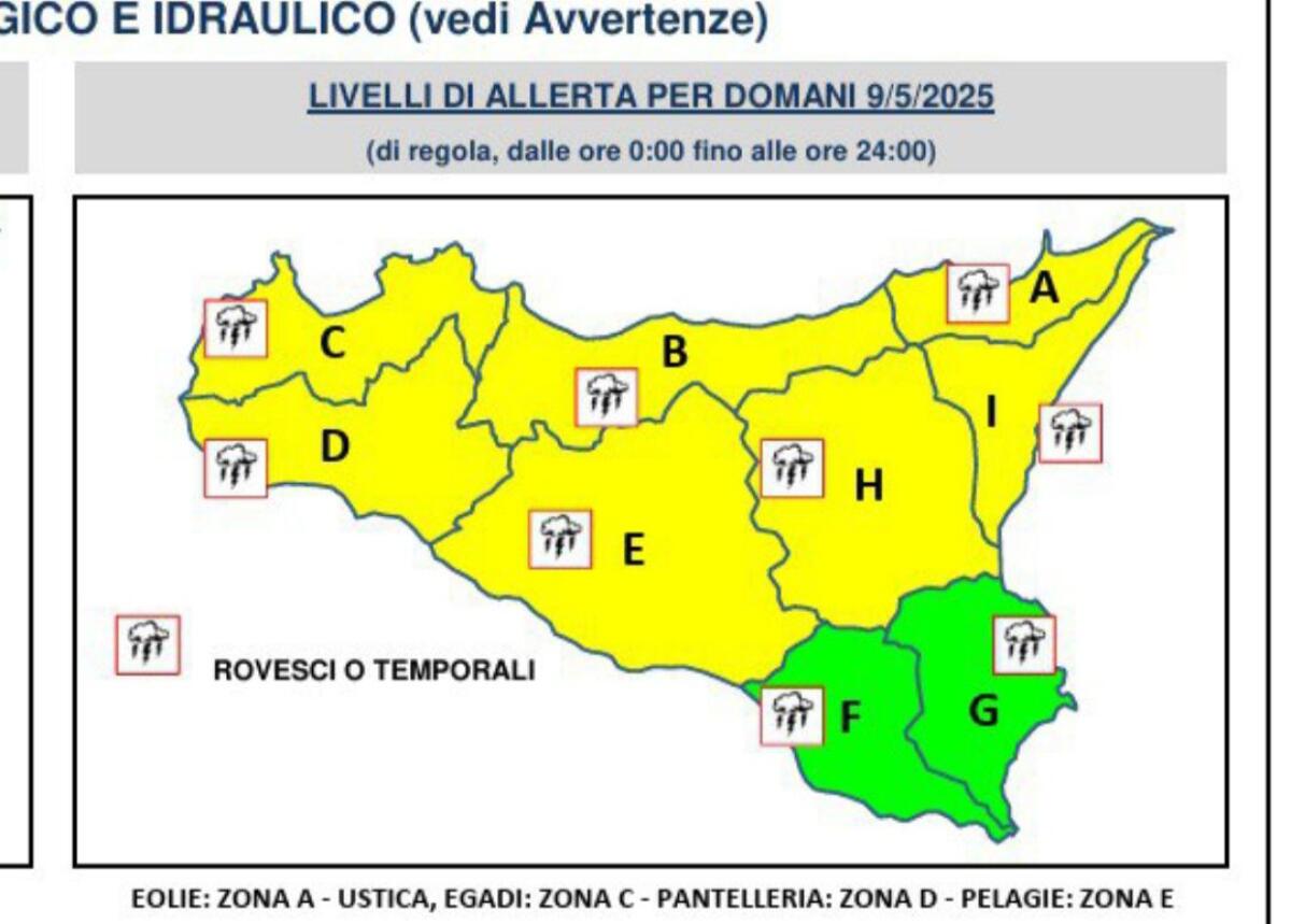 MALTEMPO IN ARRIVO IN SICILIA: ALLERTA GIALLA IN QUASI TUTTE LE PROVINCE PER VENERDÌ 9 MAGGIO - 