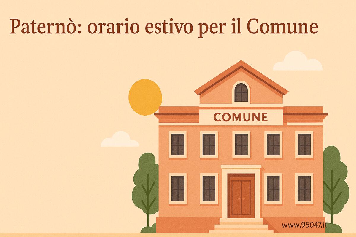 PATERNÒ: ORARIO ESTIVO PER IL COMUNE, UFFICI COMUNALI CHIUSI DI POMERIGGIO - 