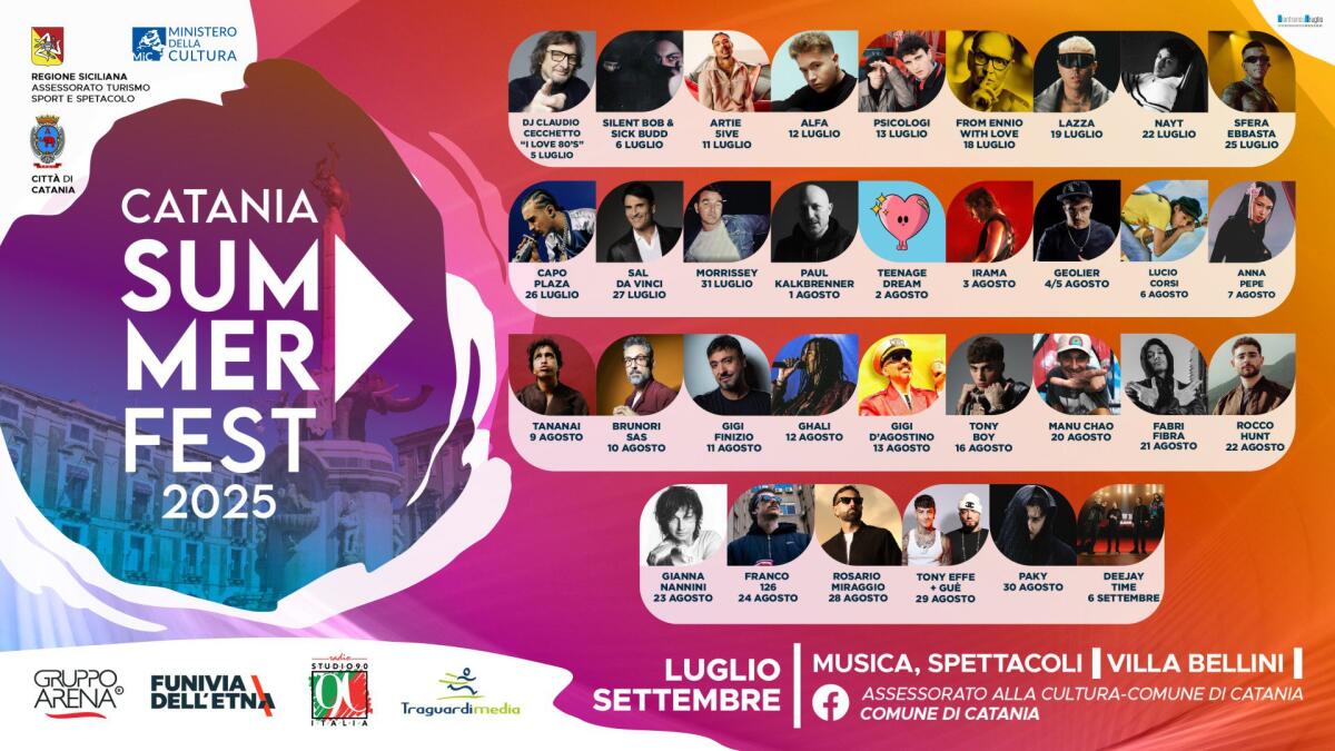 SOTTO IL VULCANO FEST TORNA A INFIAMMARE L’ESTATE CATANESE: 20 CONCERTI DA LUGLIO AD AGOSTO - 