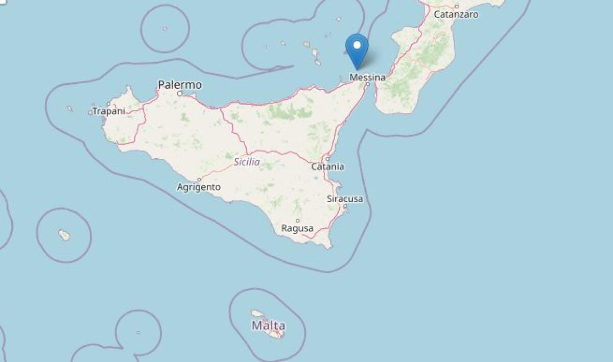 Terremoto di magnitudo 2.9 nella notte al largo di Messina - 