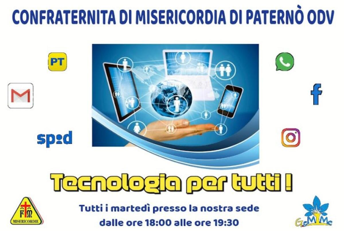 LA MISERICORDIA DI PATERNÒ APRE LO SPORTELLO DI SUPPORTO DI BASE DIGITALE: UN AIUTO CONCRETO PER AFFRONTARE IL MONDO DIGITALE. - 