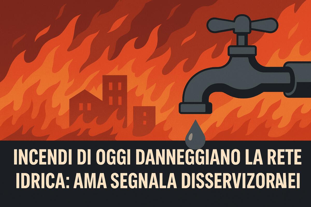 INCENDI DI OGGI DANNEGGIANO LA RETE IDRICA: AMA SEGNALA DISSERVIZI TEMPORANEI - 