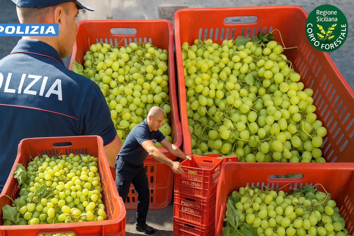 BLITZ DELLA POLIZIA AL MERCATO RIONALE DI BARRIERA: SEQUESTRATI 420 KG DI UVA NON TRACCIATA - 
