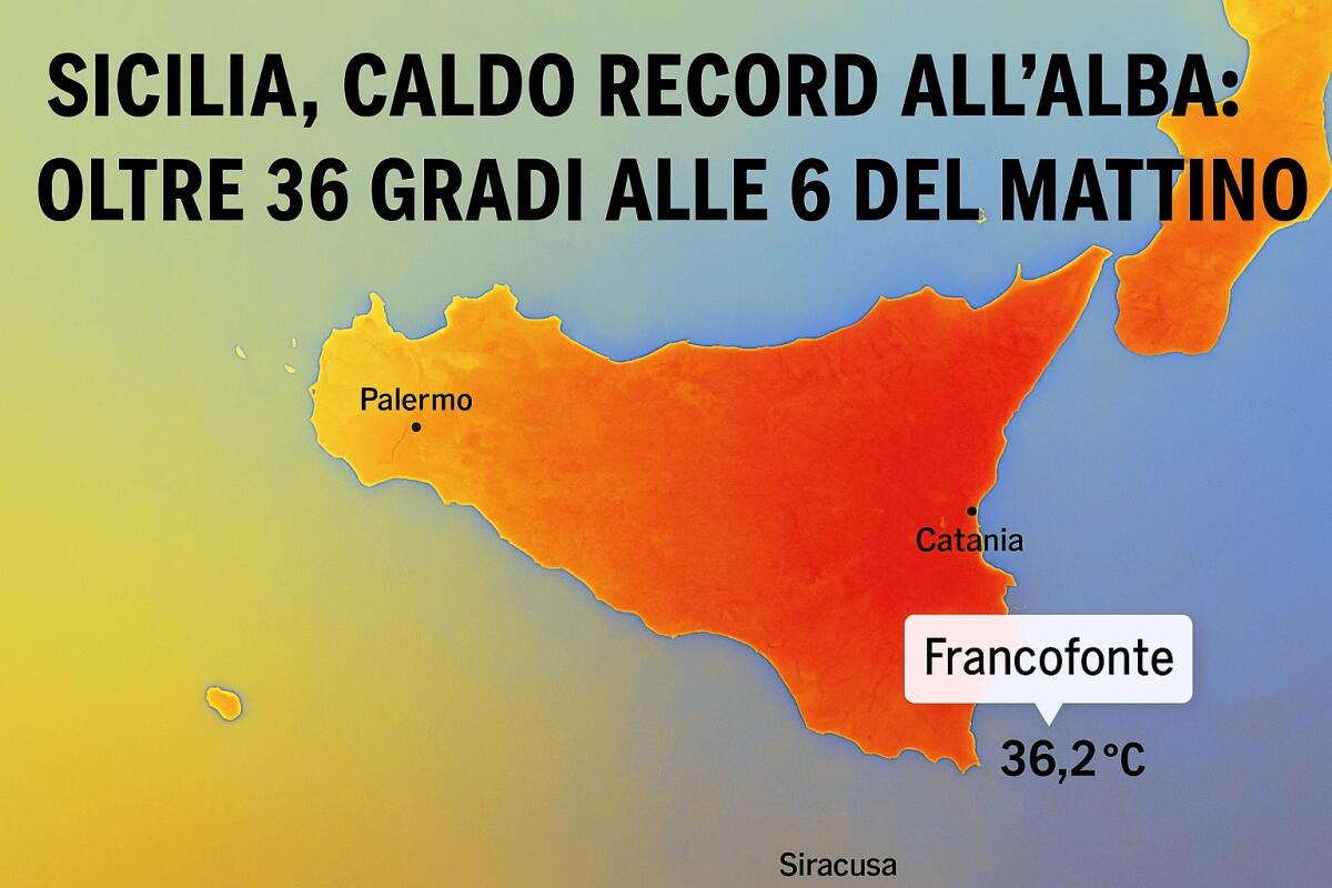 SICILIA, CALDO RECORD: A FRANCOFONTE OLTRE 36°C ALLE 6 DEL MATTINO. WEEKEND ROVENTE, TREGUA SOLO DA DOMENICA - 