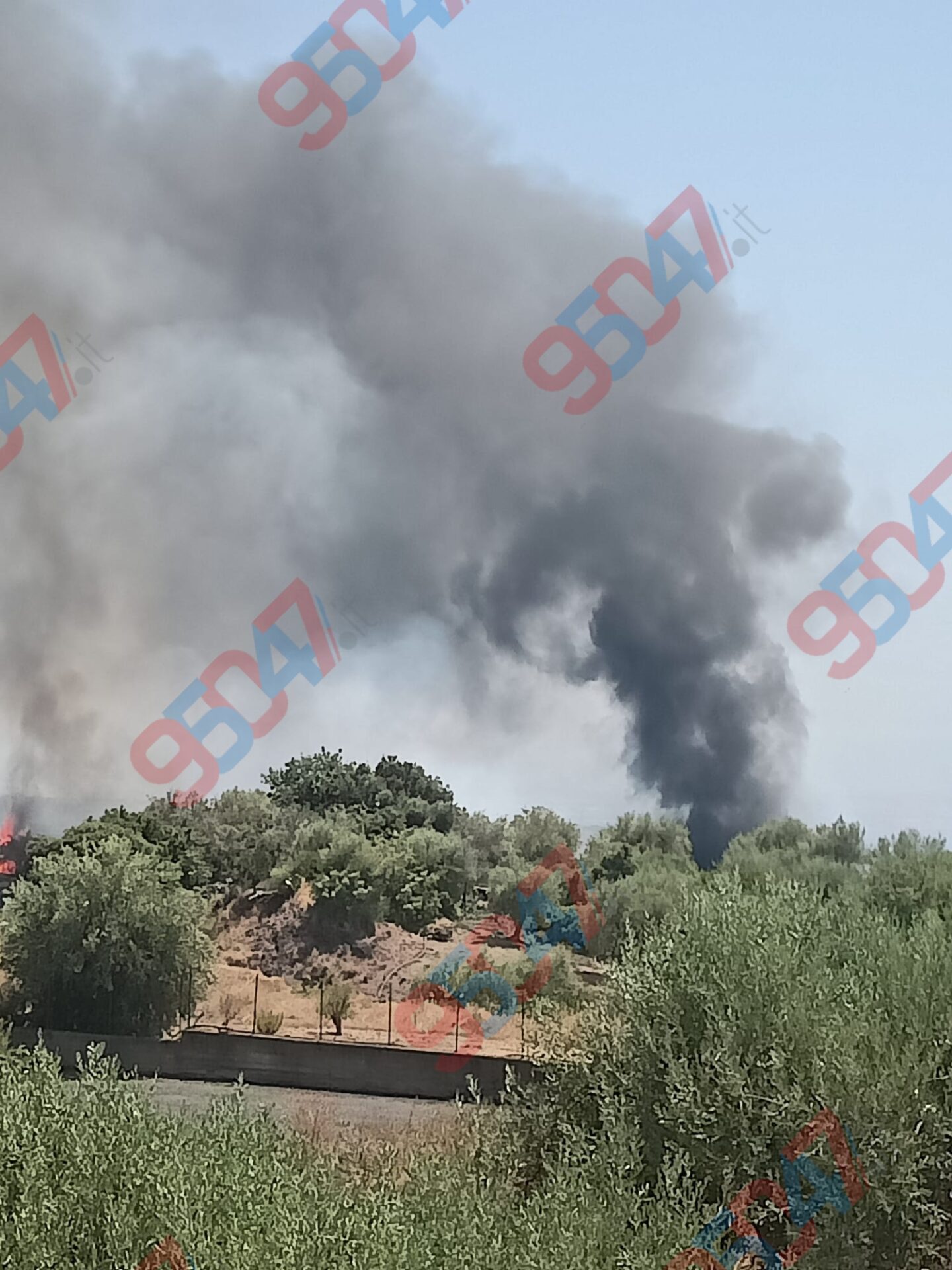 PATERNÒ, CONTRADA SCALILLI IN FIAMME: VASTO INCENDIO TUTT’ORA IN CORSO, MINACCIATI I CASOLARI, FUMO VISIBILE A DISTANZA