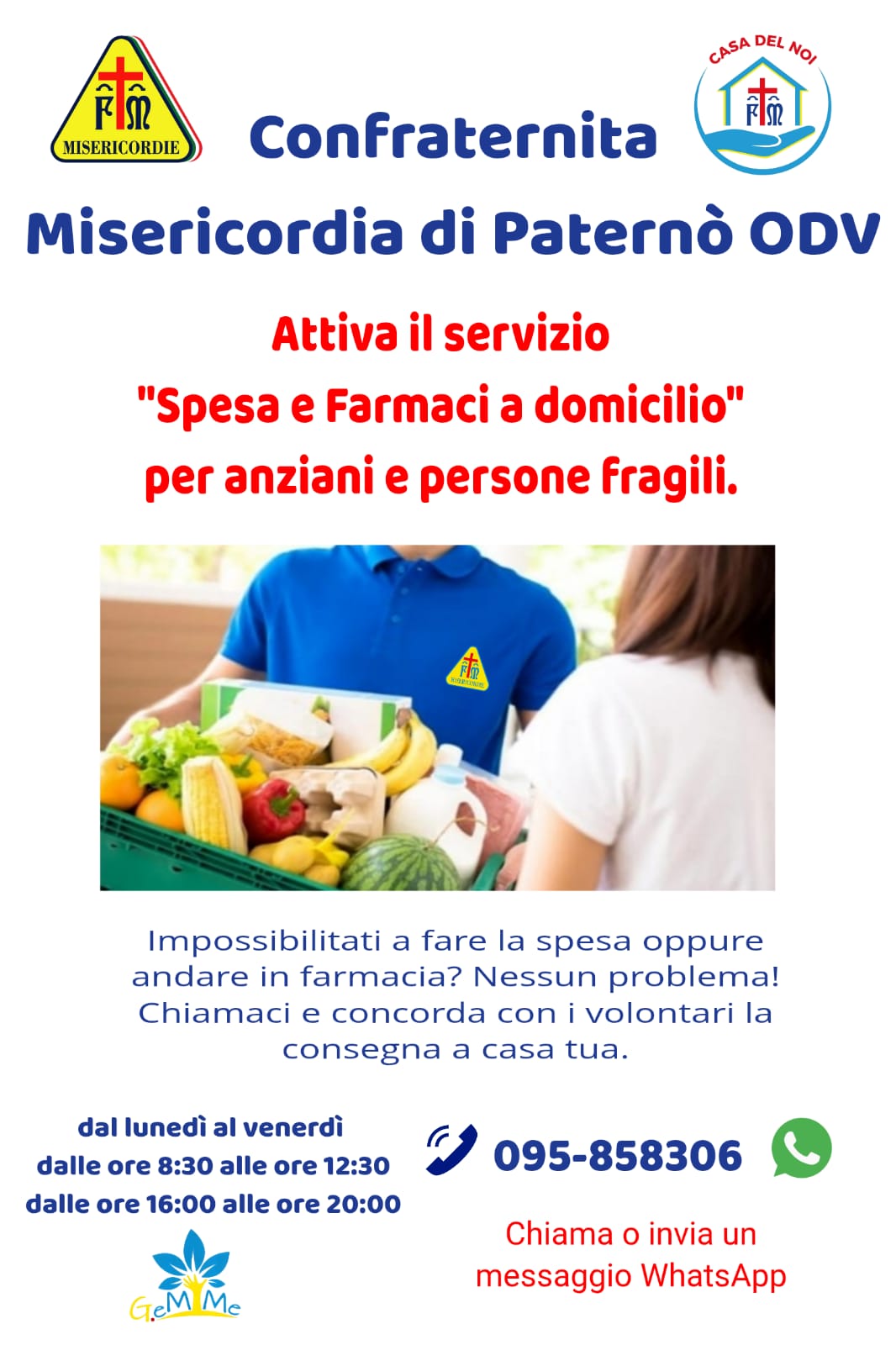 EMERGENZA CALDO: LA MISERICORDIA DI PATERNÒ ATTIVA IL SERVIZIO “PRONTO FARMACO E BENI DI PRIMA NECESSITÀ” PER ANZIANI E FRAGILI